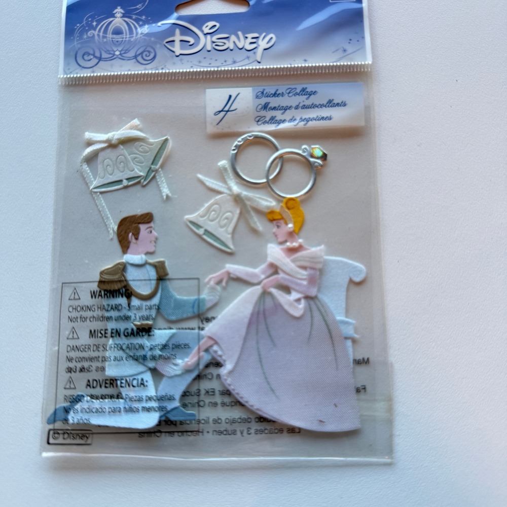 Disney Cinderella Prince Charming Wedding Sticker Collage EK Success DJBP021 NEW